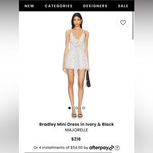 BRADLEY MINI DRESS IN IVORY & BLACK
MAJORELLE

Brand new never worn